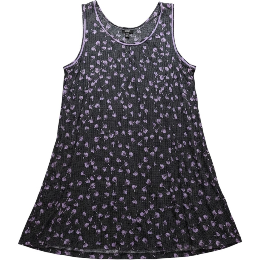 Simply Vera Vera Wang Dress Womens 3X Black Floral Sleeveless Scoop Neck Swing